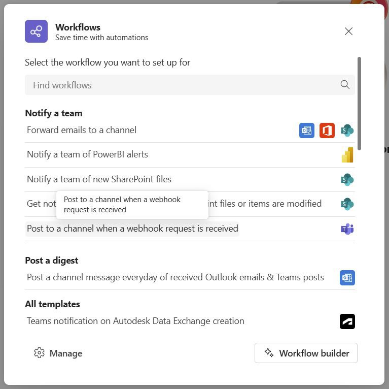 Teams integration