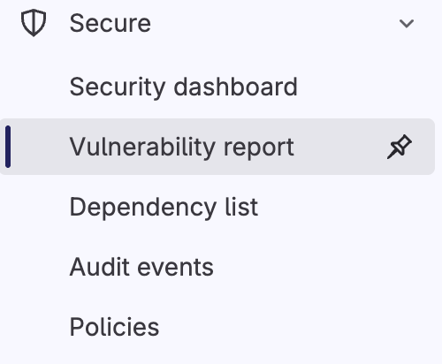 Vulnerability report tab Vulnerability report tab